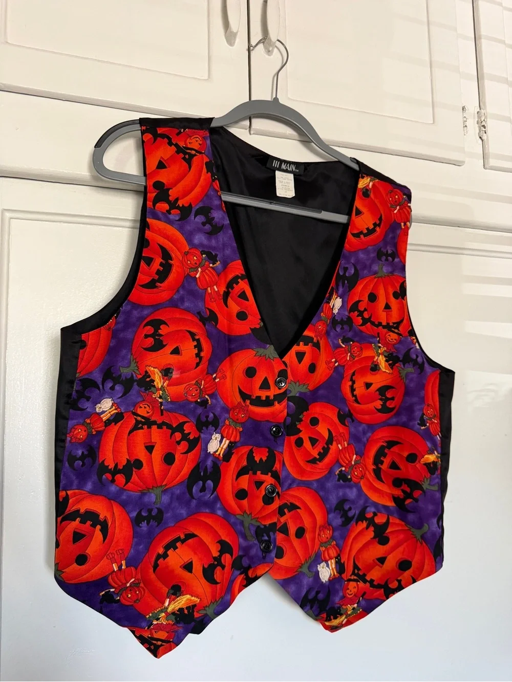 Kids Halloween Pumpkin Vest in Purple and Orange -